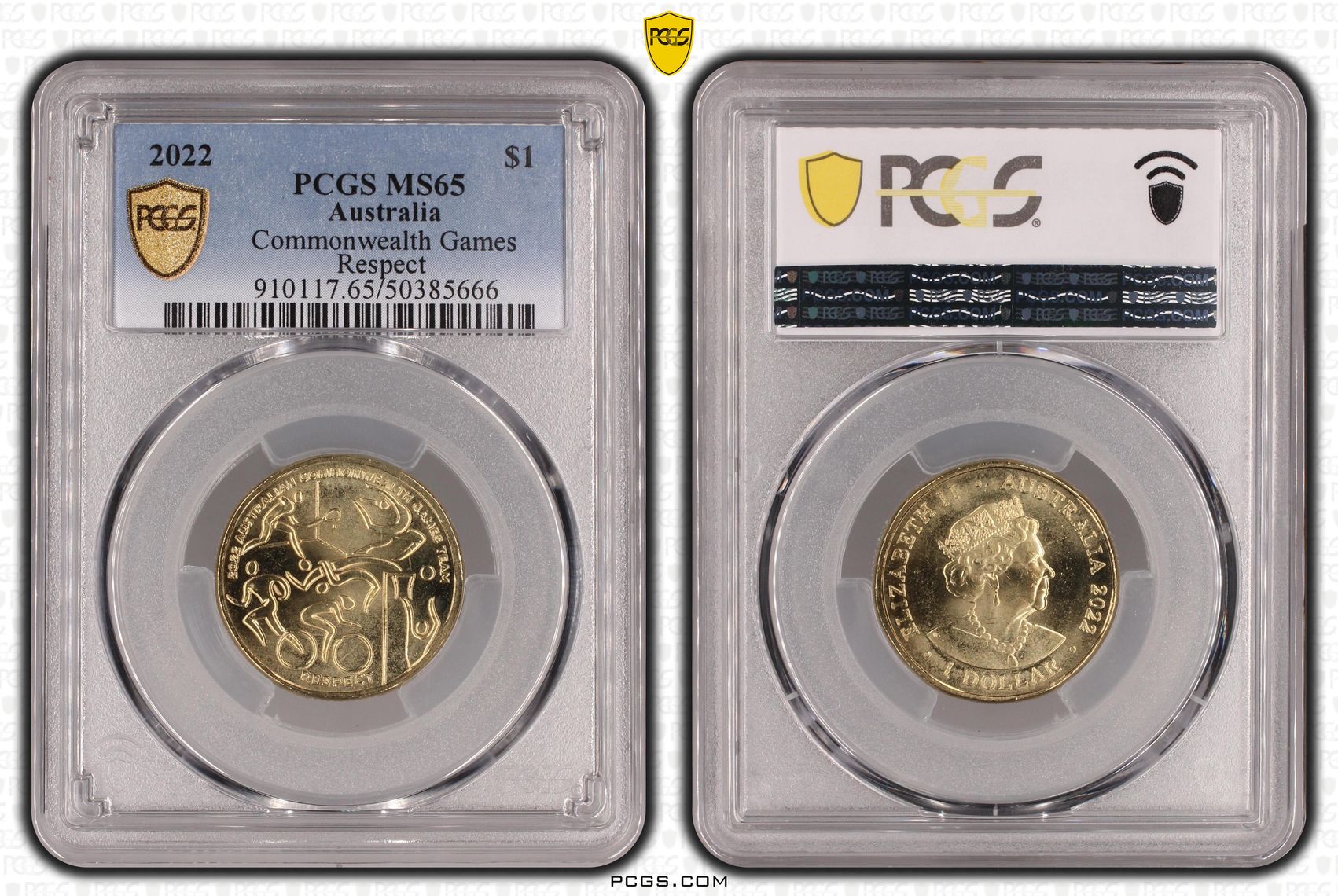 Commonwealth Games Respect, One Dollar, 2022, PCGS MS65