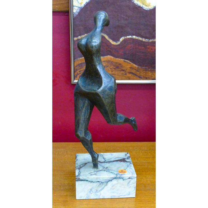 Gizel Berman Abstract Running Female Bronze Sculpture 15.5''
