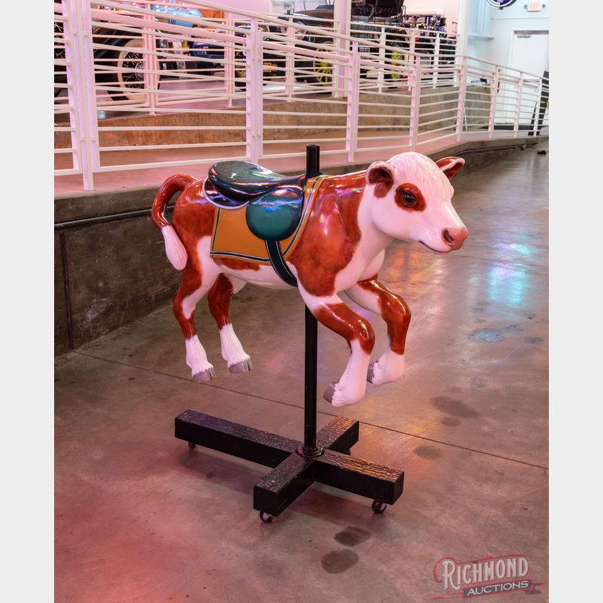 Rev Cow Ride Comp Incredible Carousel Cow Ride w/ Post Mount and Base | Richmond Auctions