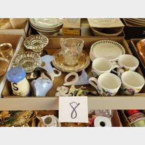 Teacup , saucers and other decorative serving pieces
