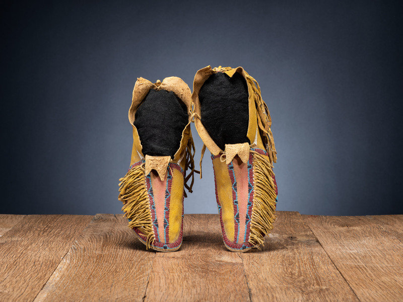 Kiowa Beaded Hide Moccasins