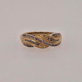 14K Yellow Gold Diamonds Forever Band Ring Size 7