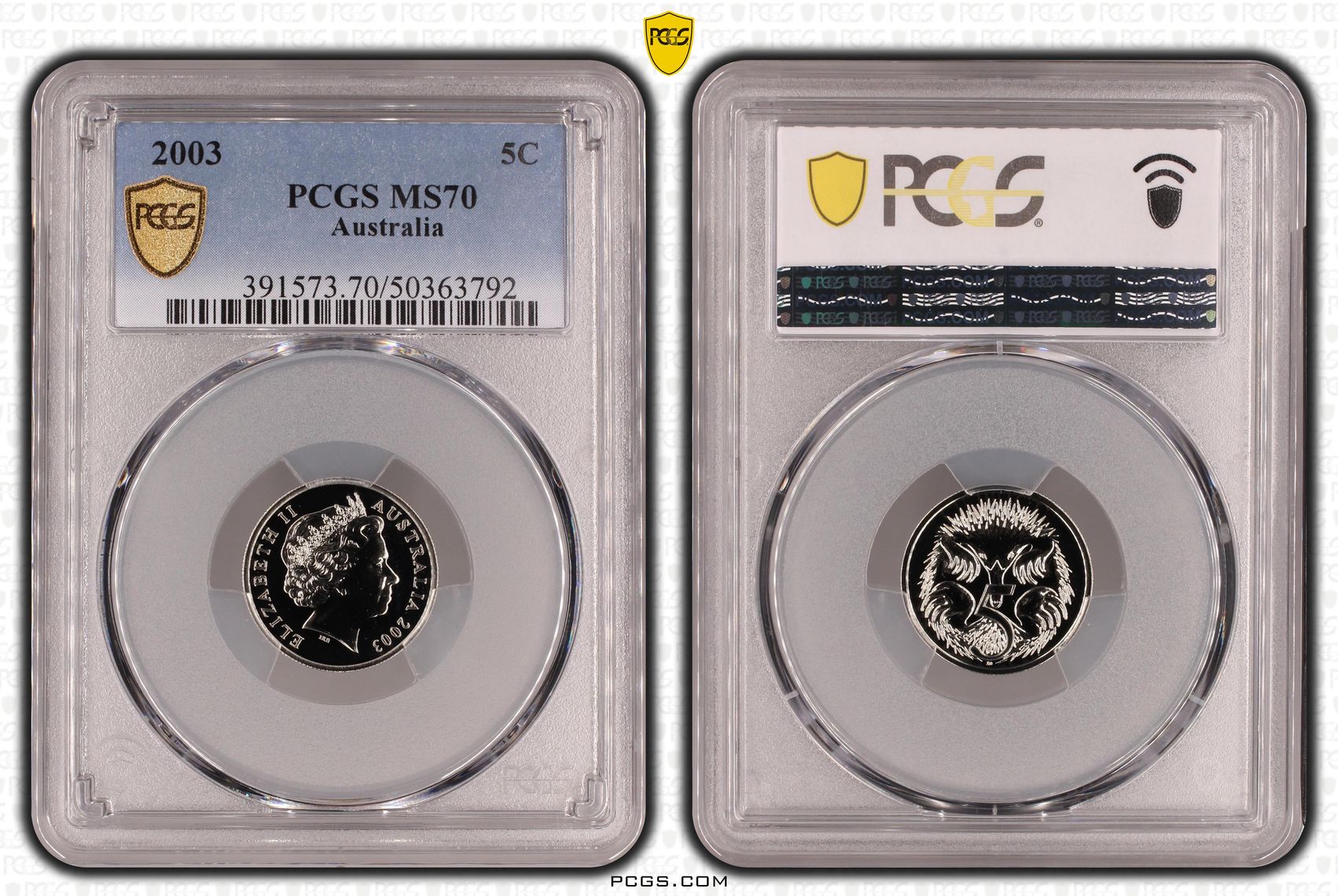 POP 20/0, Five Cent, 2003, PCGS MS70