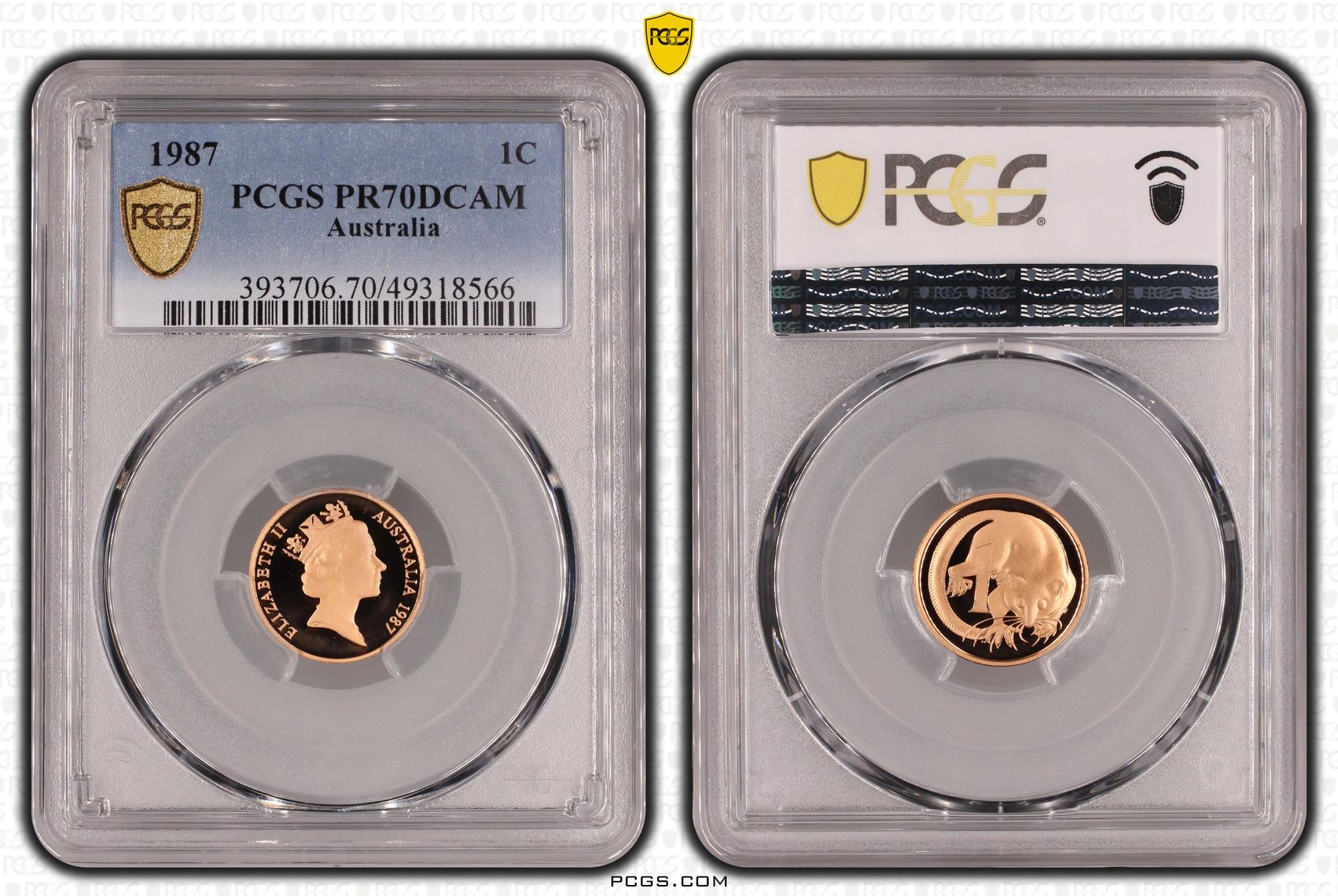 Elizabeth II, One Cent, 1987, PCGS PR70DCAM