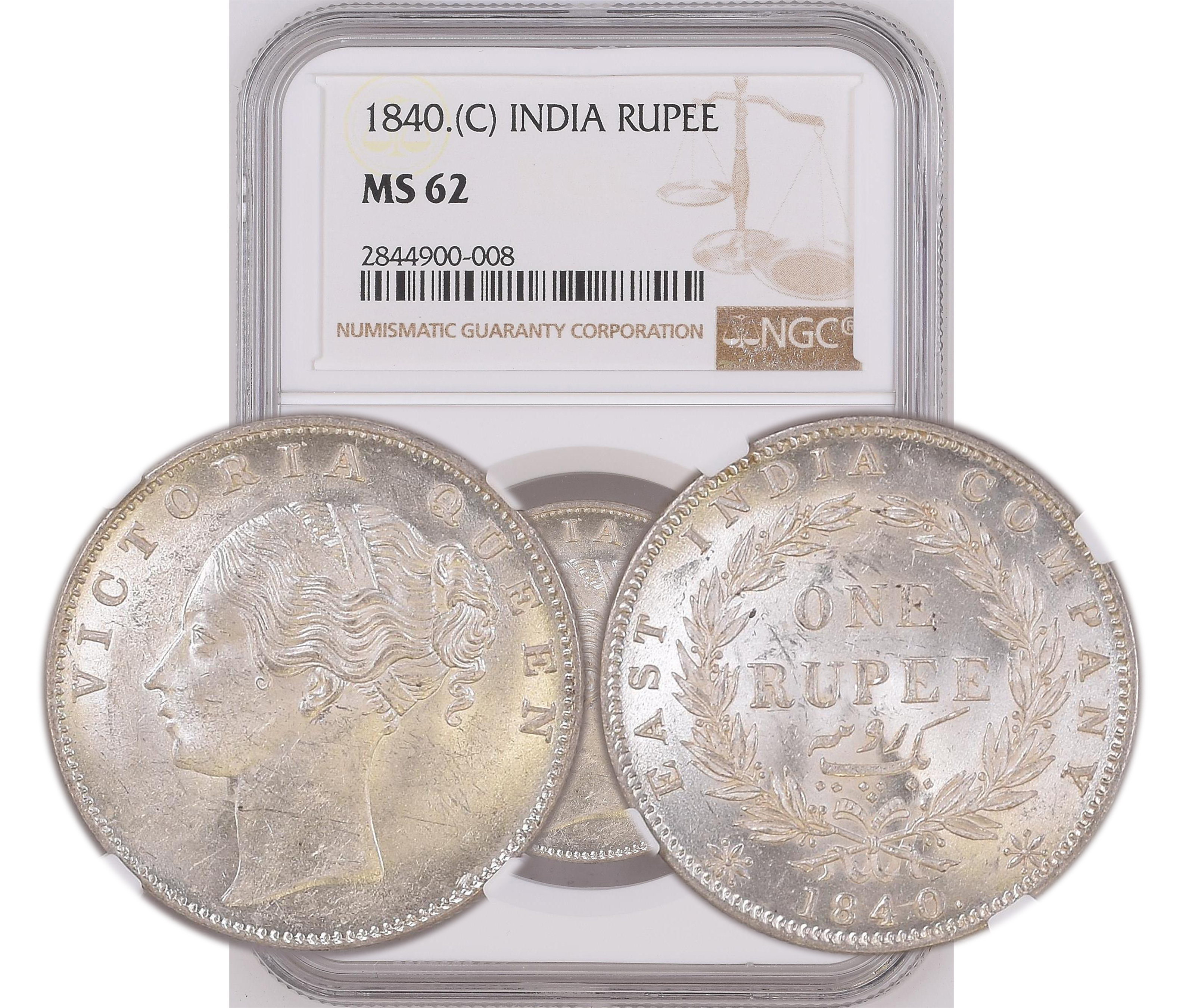 1840 C INDIA RUPEE MS62