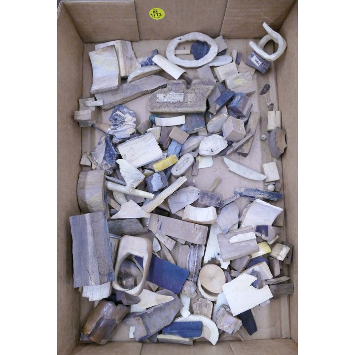 Box Small Mastodon Tusk Fragments Etc