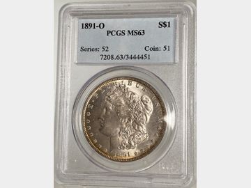 1891 USA NEW ORLEANS SILVER MORGAN DOLLAR MS63