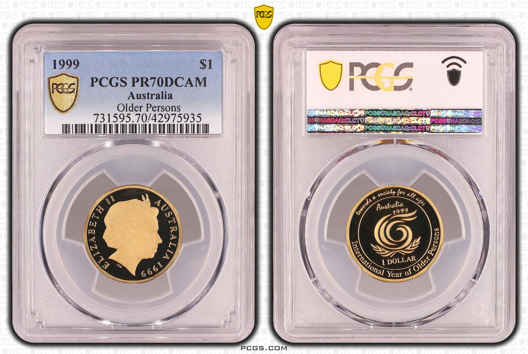 Elizabeth II, Older Persons, One Dollar, PR70DCAM , 1999 PCGS POP - 3/0