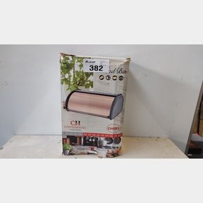 DISTOPLAN MATTE GREY BREAD BIN WITH ROSE GOLD LID 3 PIECE CANISTER -
