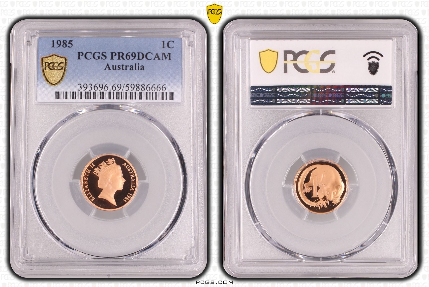 One Cent, 1985, Pcgs Pr69dcam