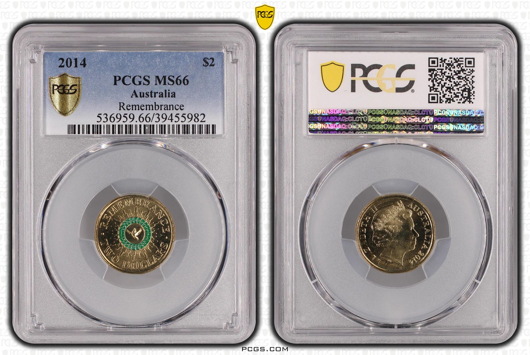 Remembrance - Colorized, Two Dollar, 2014, PCGS MS66