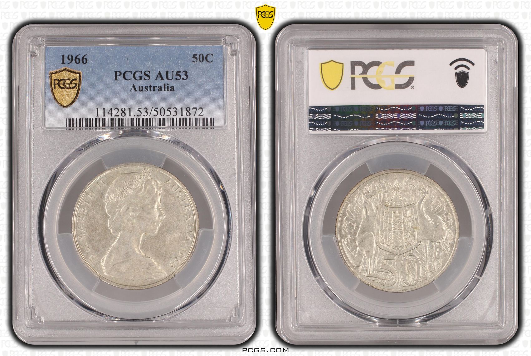 Fifty Cent, 1966, PCGS AU53