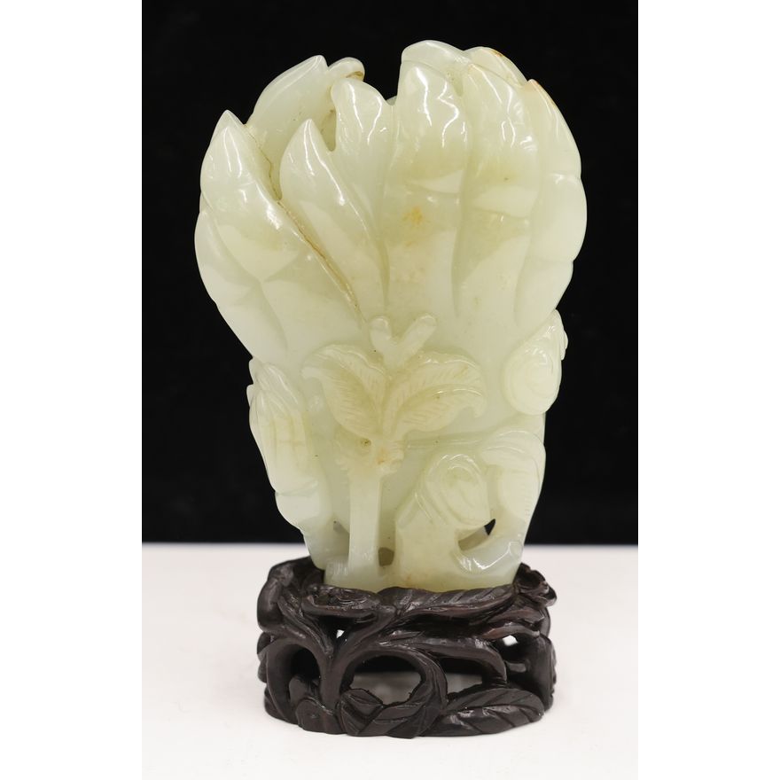 Chinese Jade Buddha's Hand Citron on Stand