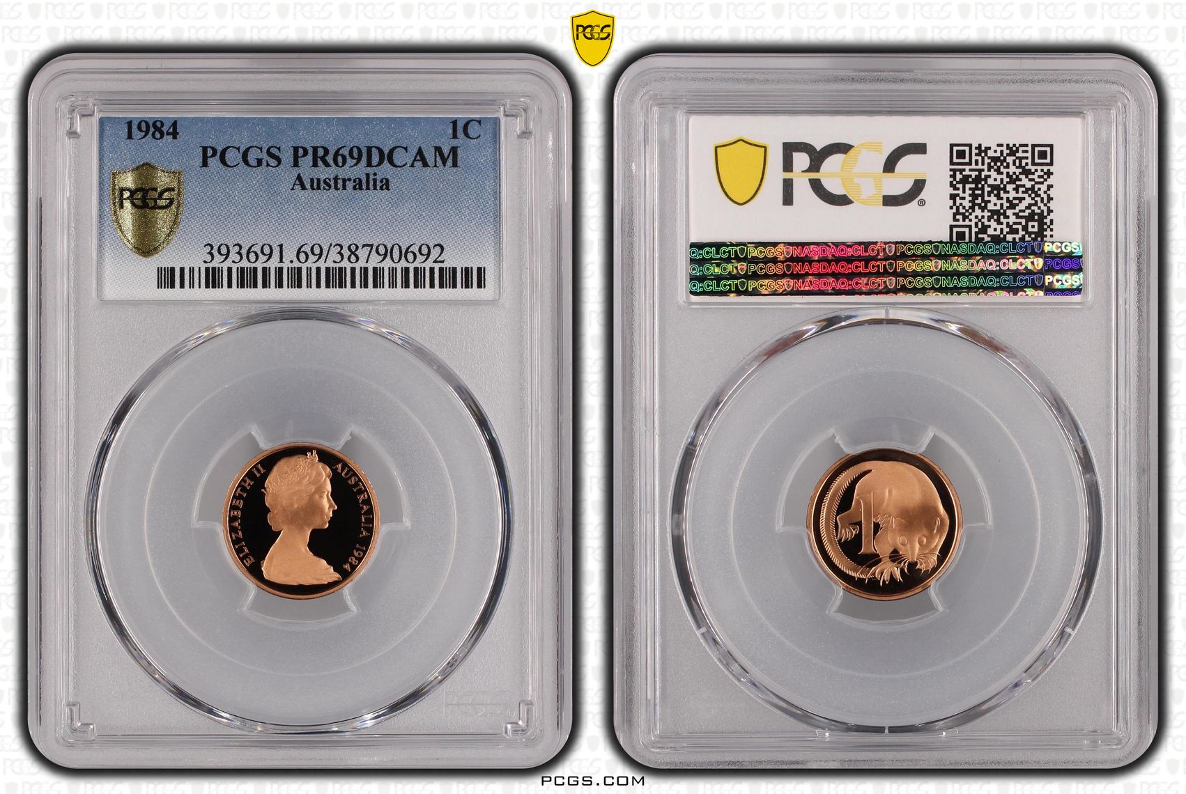 Elizabeth II, One Cent, 1984, PCGS PR69DCAM