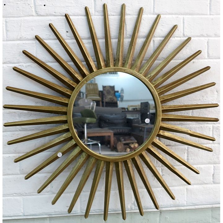 GILDED METAL SUNBURST MIRROR