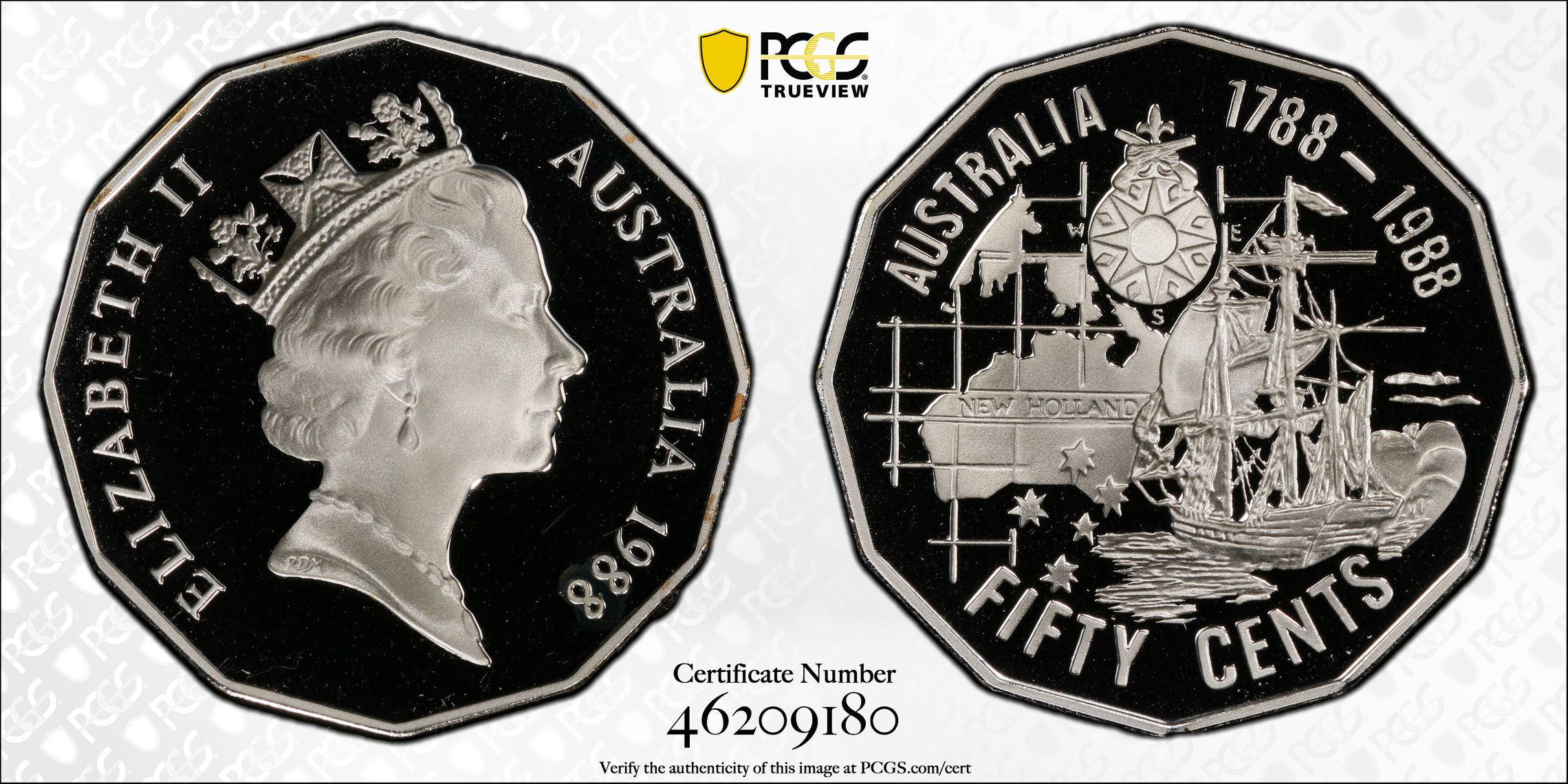 Bicentennial Ag, Fifty Cent, 1988, PCGS PR69DCAM