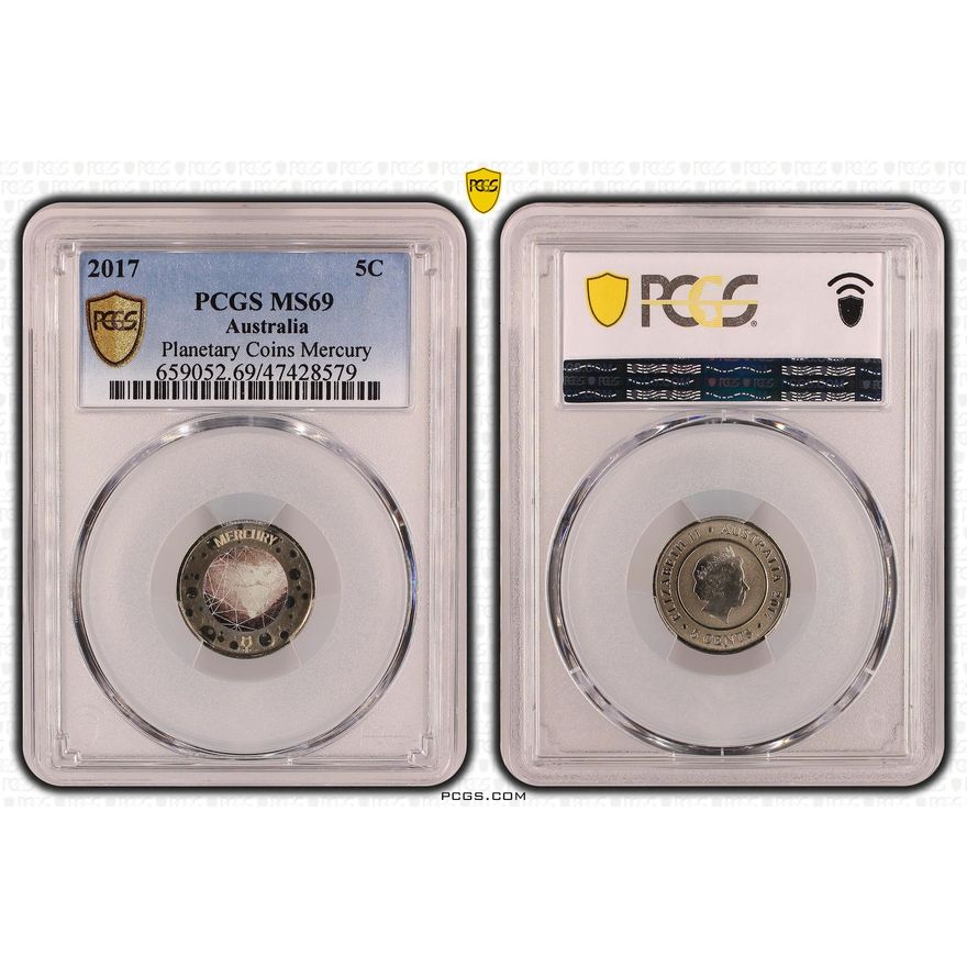 Planetary Coins Mercury, Five Cent, 2017, PCGS MS 69