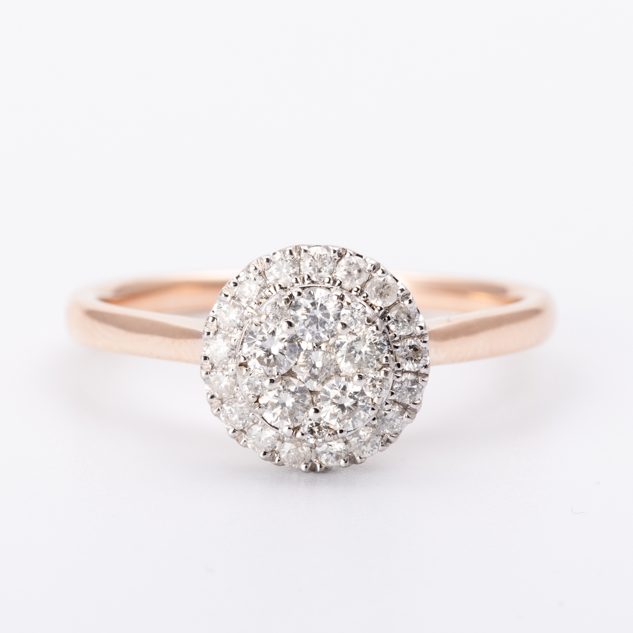 0.50 Carat Diamond Halo Ring 10ct