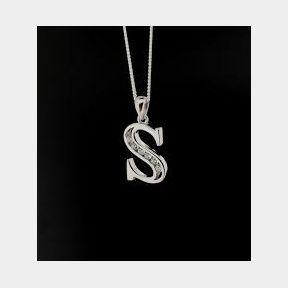 SilverCity Large Fairy Personalised Alphabet Initial Letter Necklace - S - -51748/4591