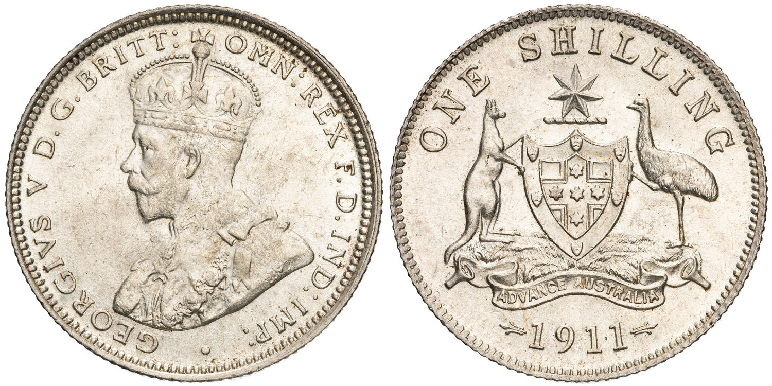 George V, Shilling, 1911, UNC