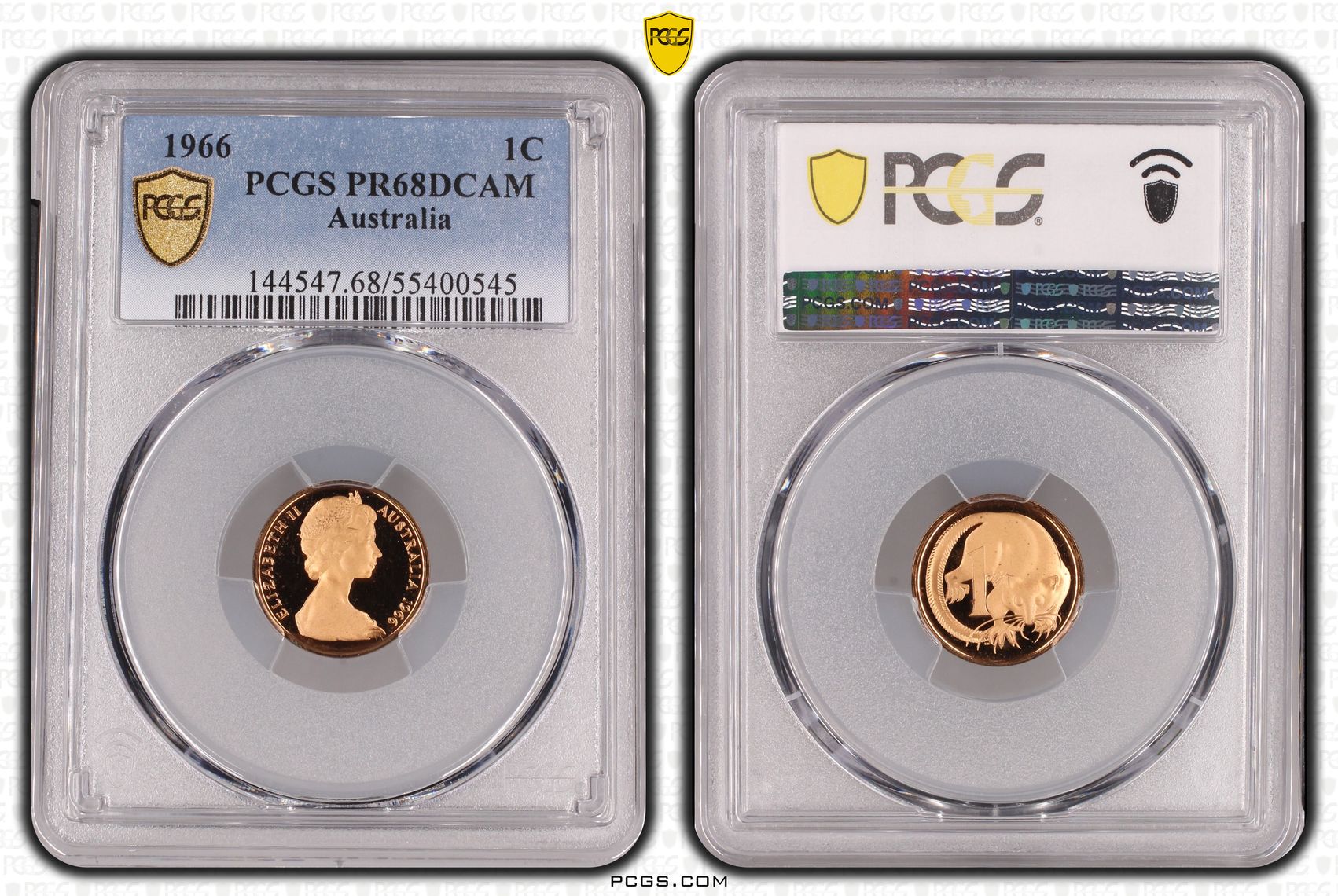 One Cent, 1966, Pcgs Pr68dcam