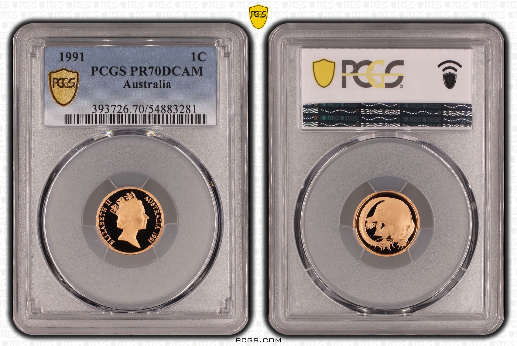 One Cent, 1991, Pcgs Pr70dcam