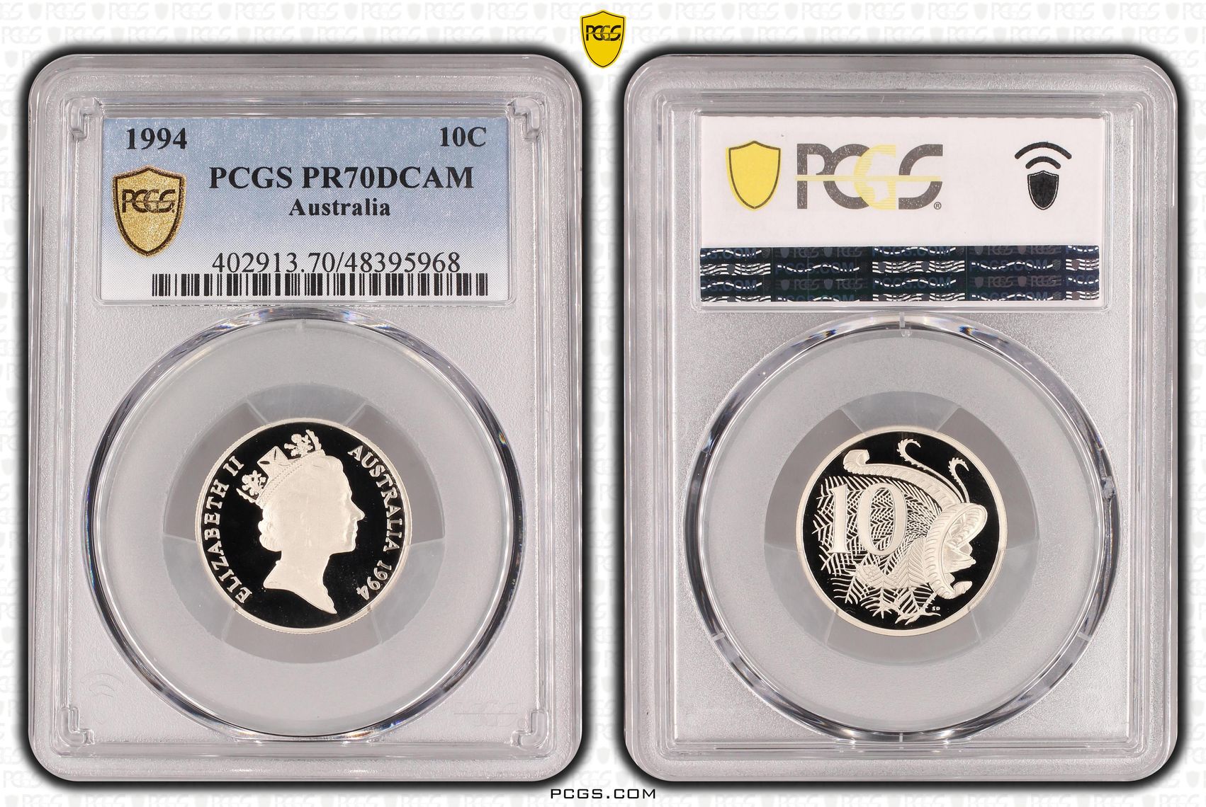 Elizabeth II, Ten Cent, 1994, PCGS PR70DCAM