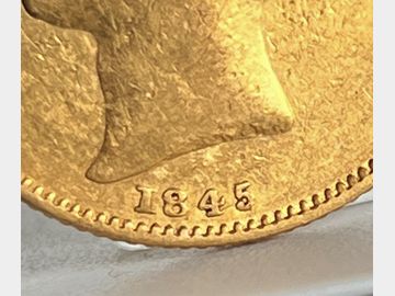 1845 VICTORIA YOUNG HEAD 'ROMAN I' LONDON MINT SHIELD GOLD SOVEREIGN