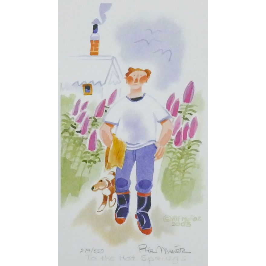 Rie Munoz "To the Hot Springs" 2003 Signed Print 10.75" x 7.75" Sheet.