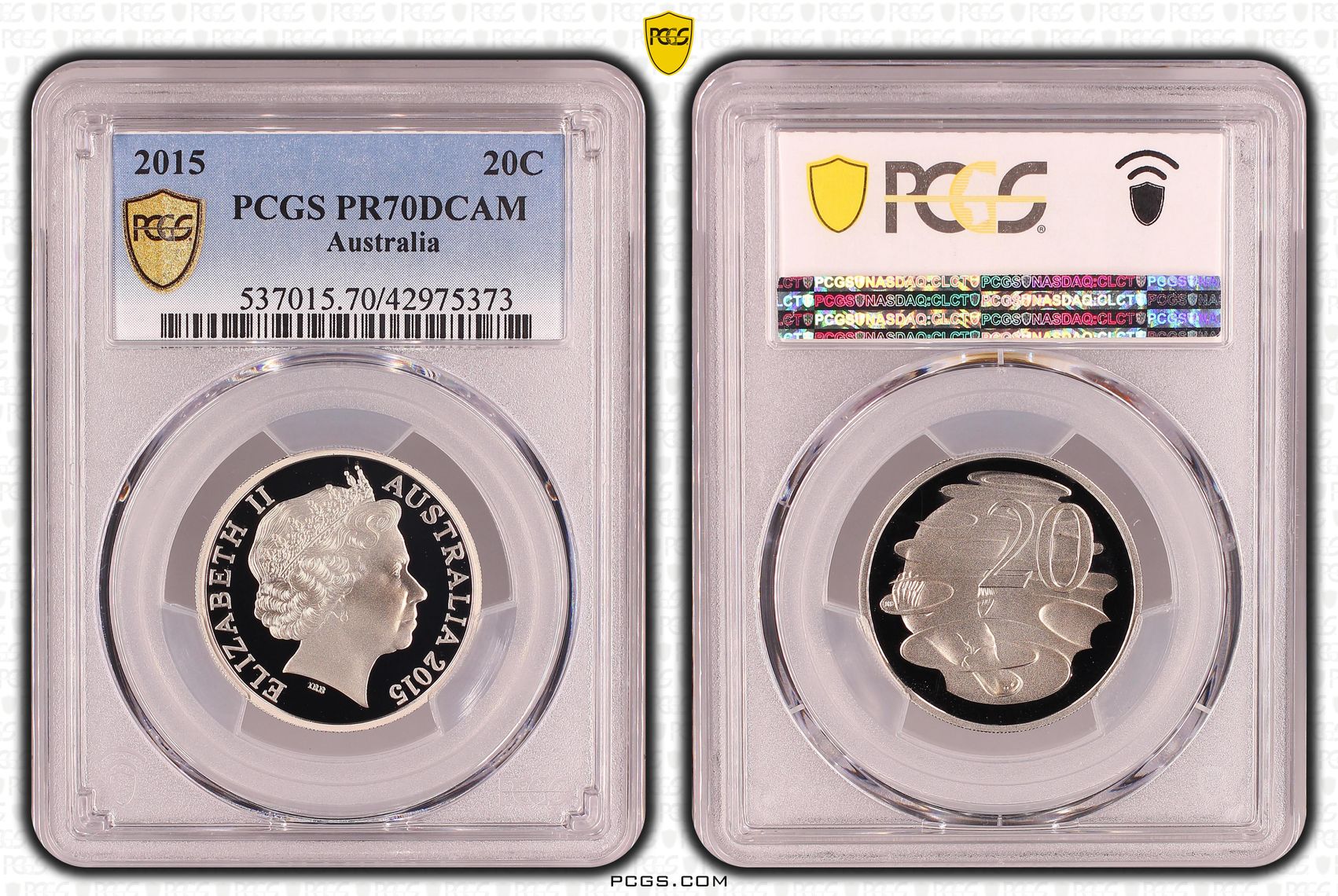 Elizabeth II, Twenty Cent, PR70DCAM , 2015 PCGS POP - 72/0