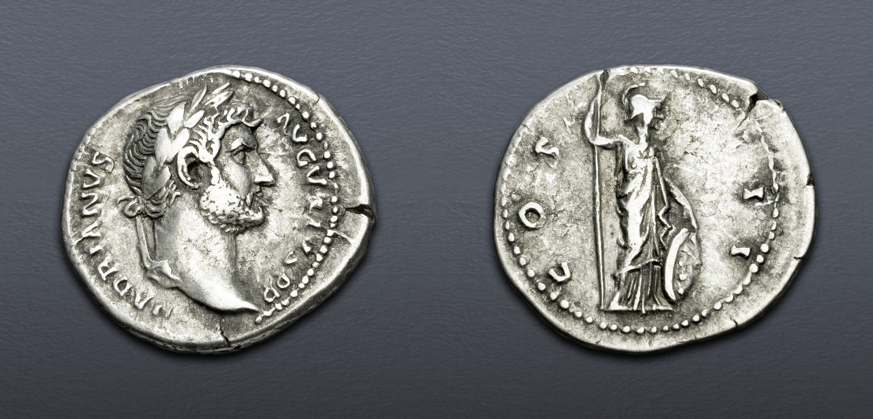 Hadrian. AD 117-138. AR Denarius (18.5mm, 3.36 g, 7h). Rome mint ...