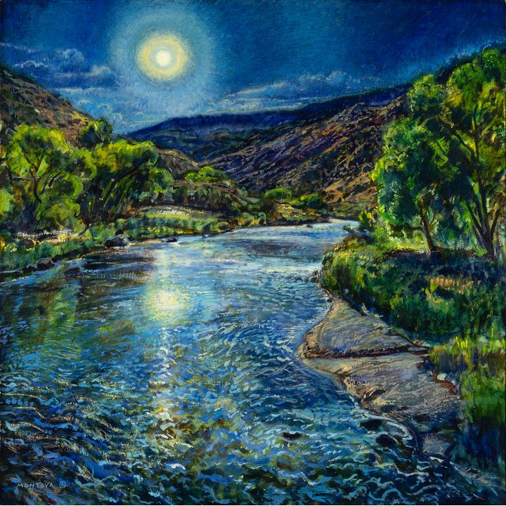 Roger Montoya (1961- ), Moonlight over the Rio Grande