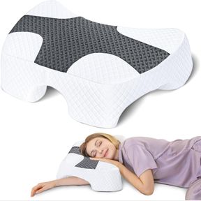SAHEYER SIDE SLEEPER PILLOW WITH ARM HOLE, MEMORY FOAM PILLOW FOR NECK AND SHOULDER, MULTI-ANGLE ARMHOLES CUDDLE PILLOW FOR MANY S
