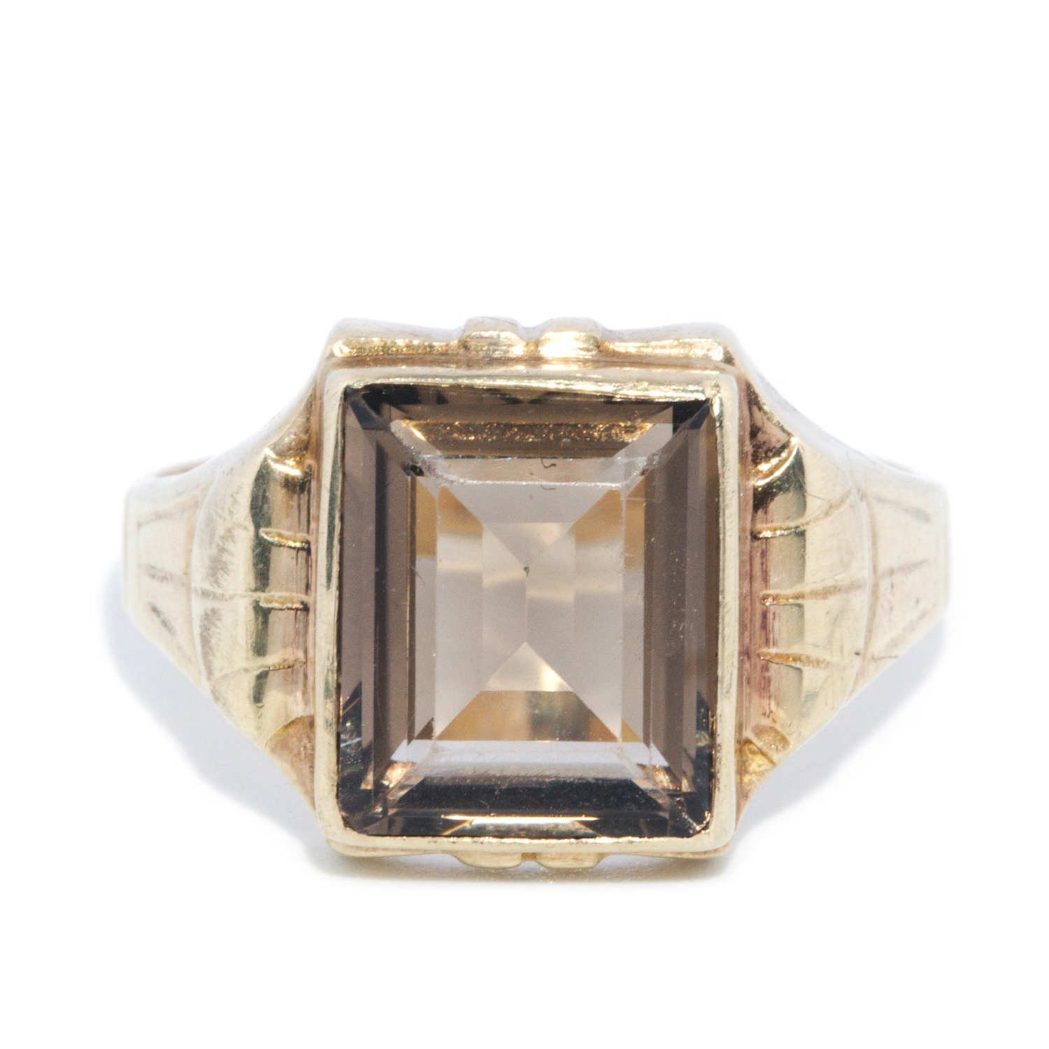 Smokey Quartz 9ct Gold Ring