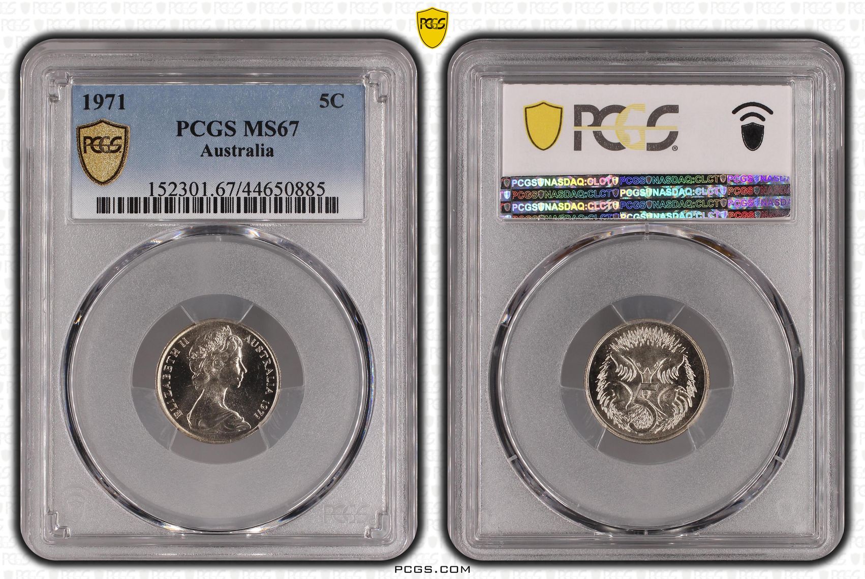 1971 Australia Five Cent, 5c PCGS - MS67 -885