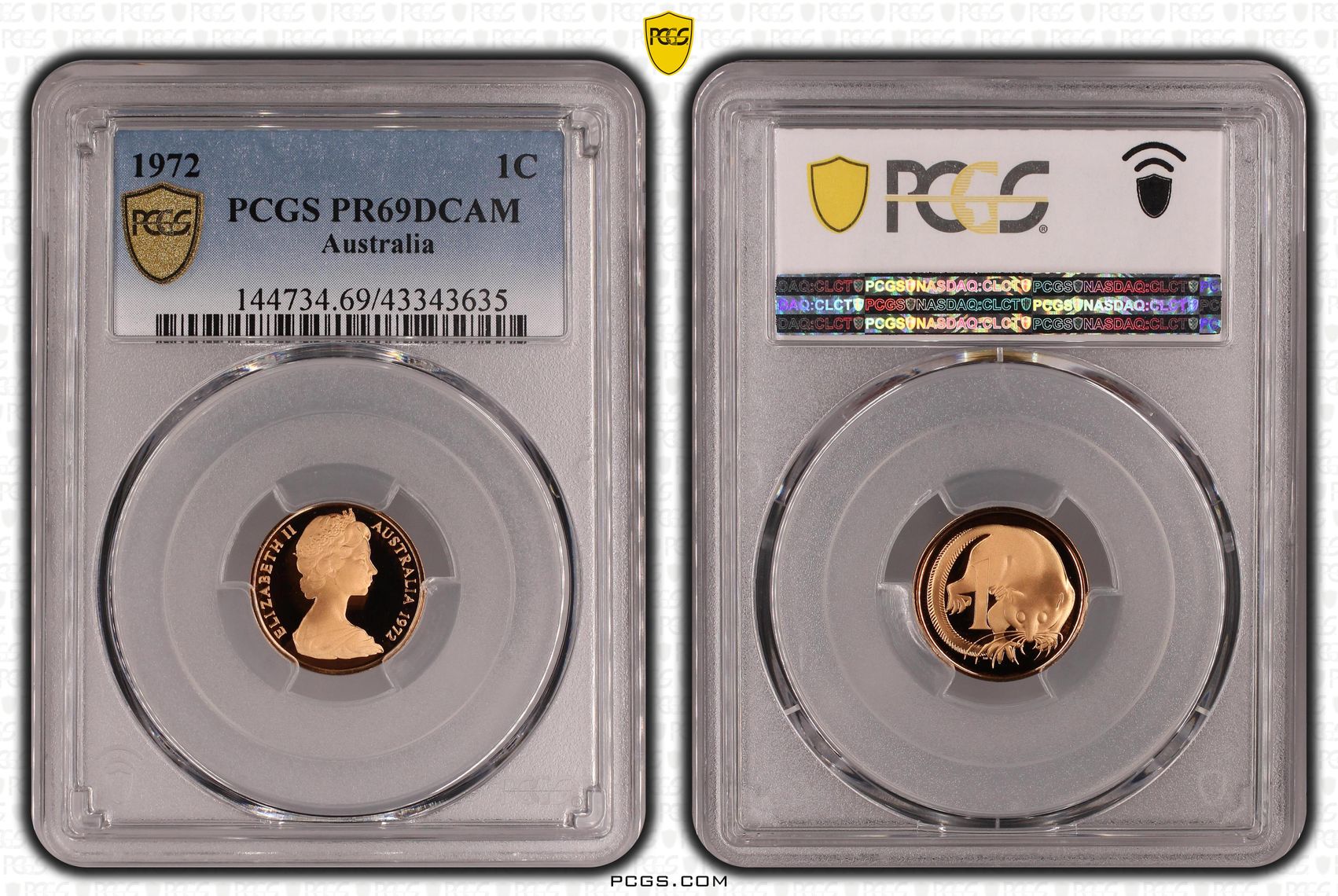 1972 Australia One Cent, 1c PCGS - PR69DCAM -635