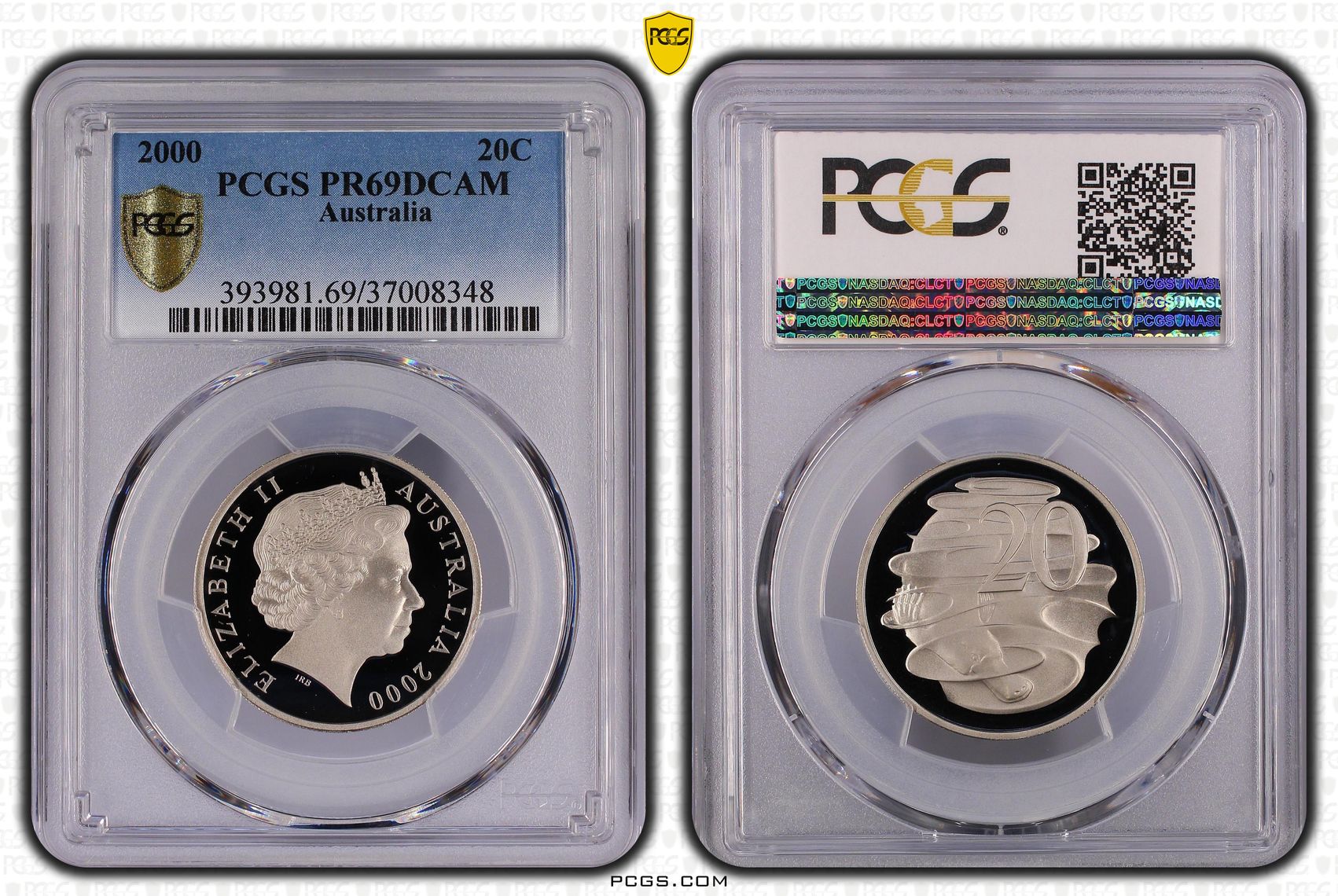 Elizabeth II, Twenty Cent, 2000, PCGS PR69DCAM