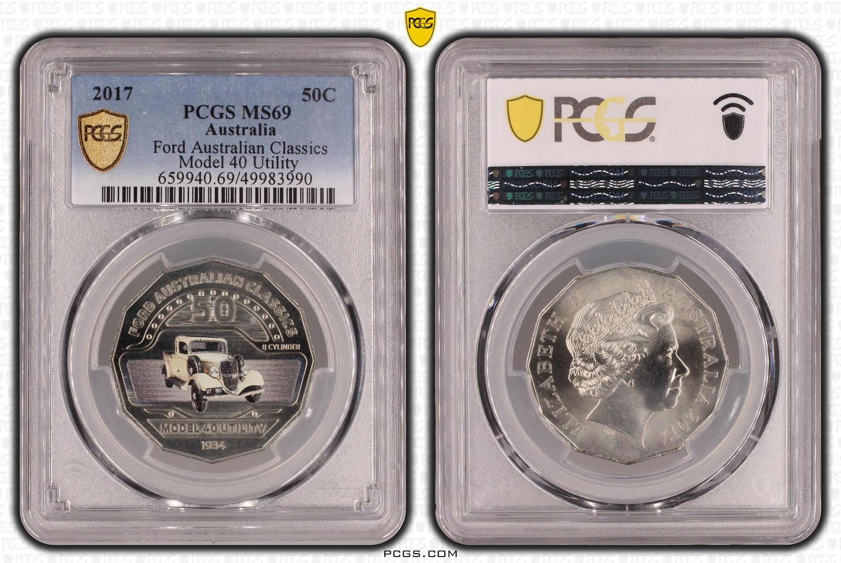Ford Australian Classics - Model 40 Utility, Fifty Cent, 2017, PCGS MS69