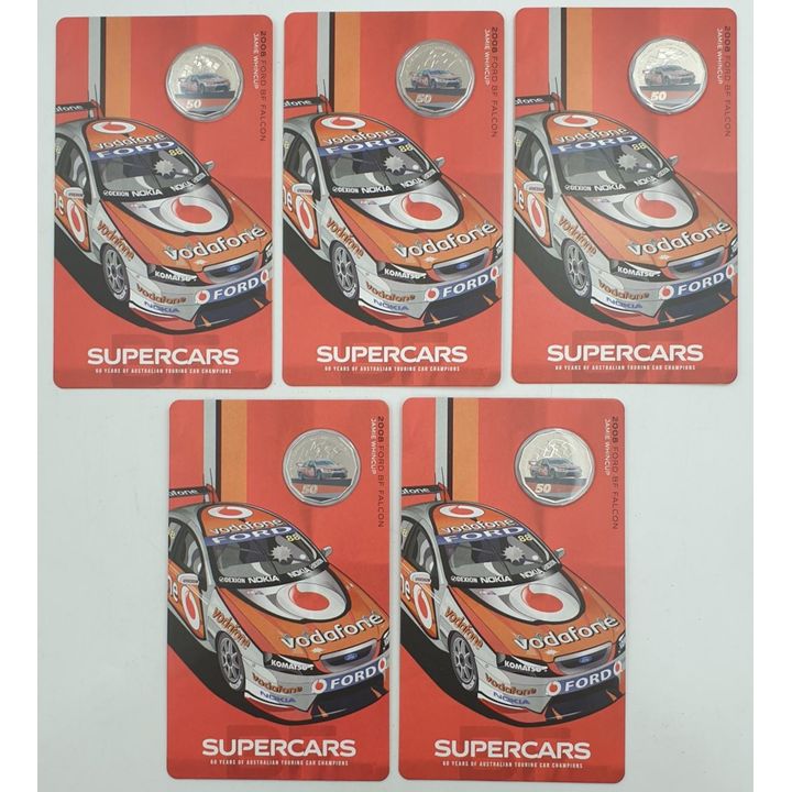 Supercars Carded 50c Coins - Ford BF Falcon (x5)