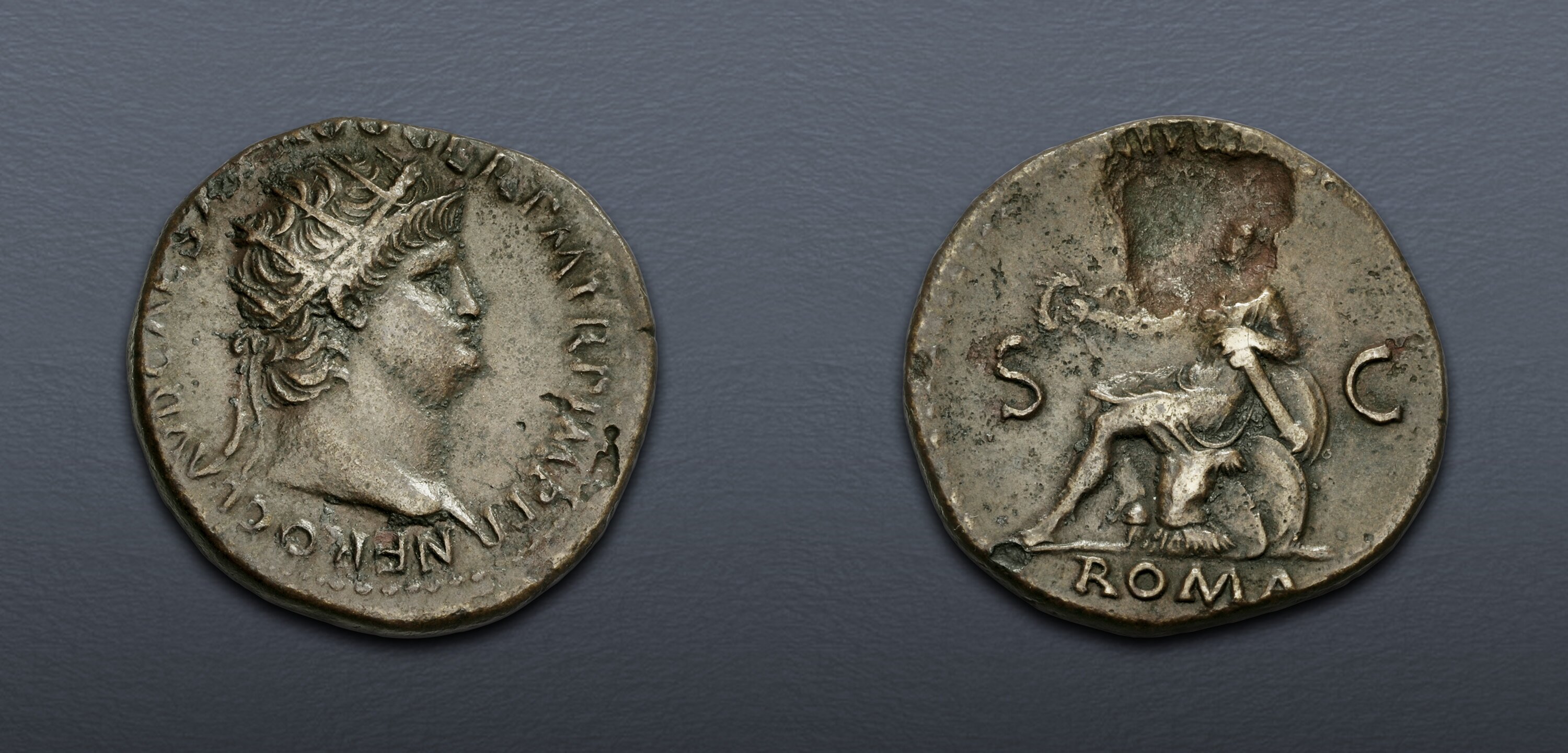 Nero. AD 54-68. Æ Dupondius (29mm, 14.63 g, 6h). Rome mint. Struck ...