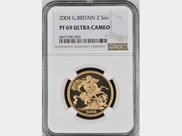2004 ELIZABETH II PROOF GOLD 2 POUND COIN PF69 UCAM