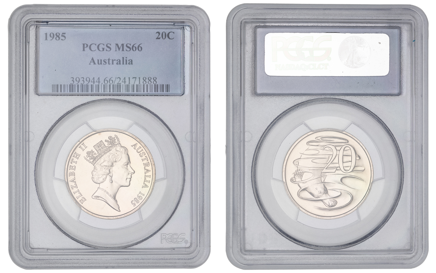 Elizabeth II, Twenty Cent, 1985, PCGS MS66