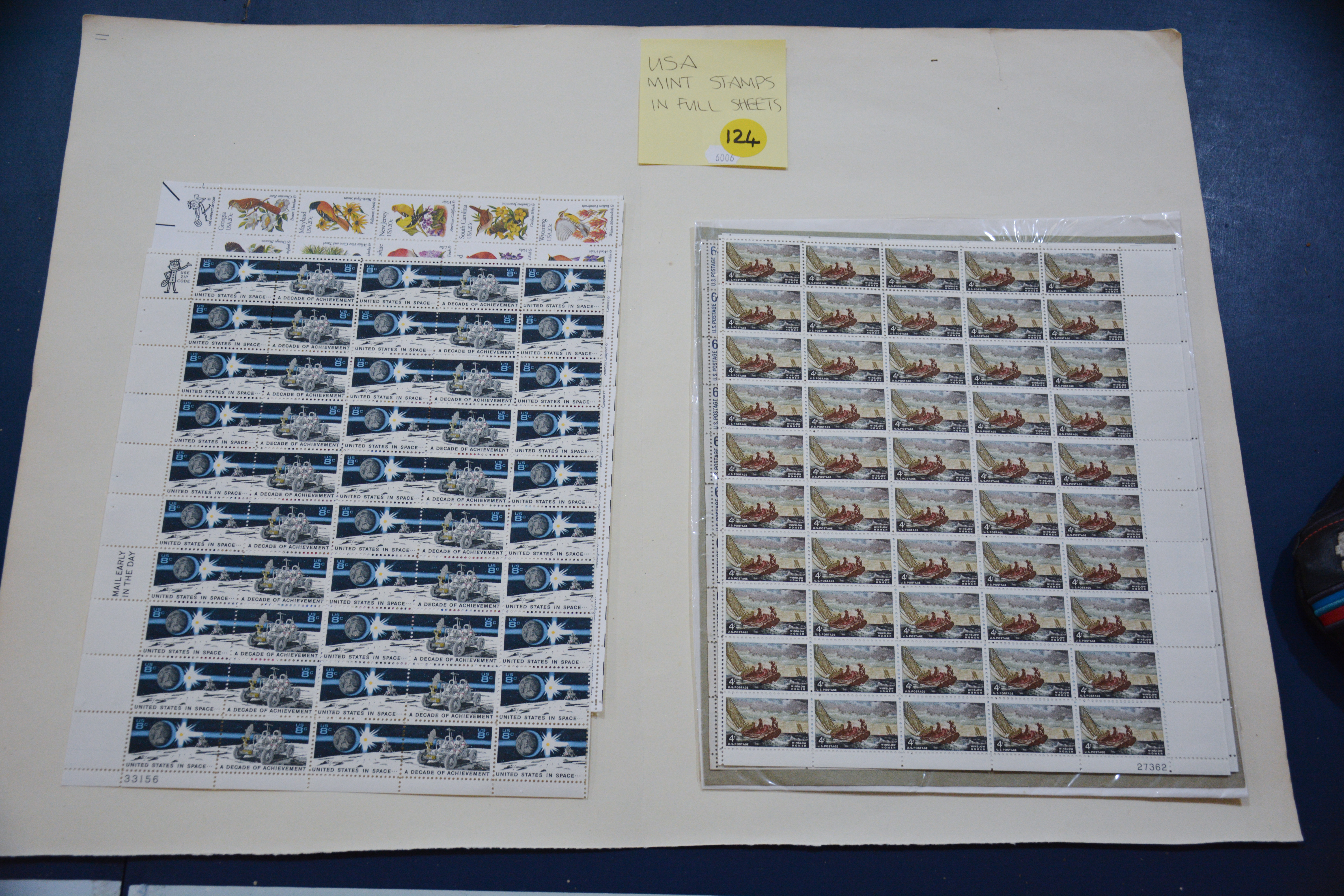 USA Mint Stamps in Full Sheets — sold at auction in New Zealand for $20