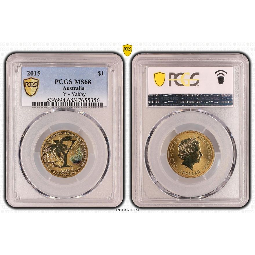 Y - Yabby, One Dollar, 2015, PCGS MS 68