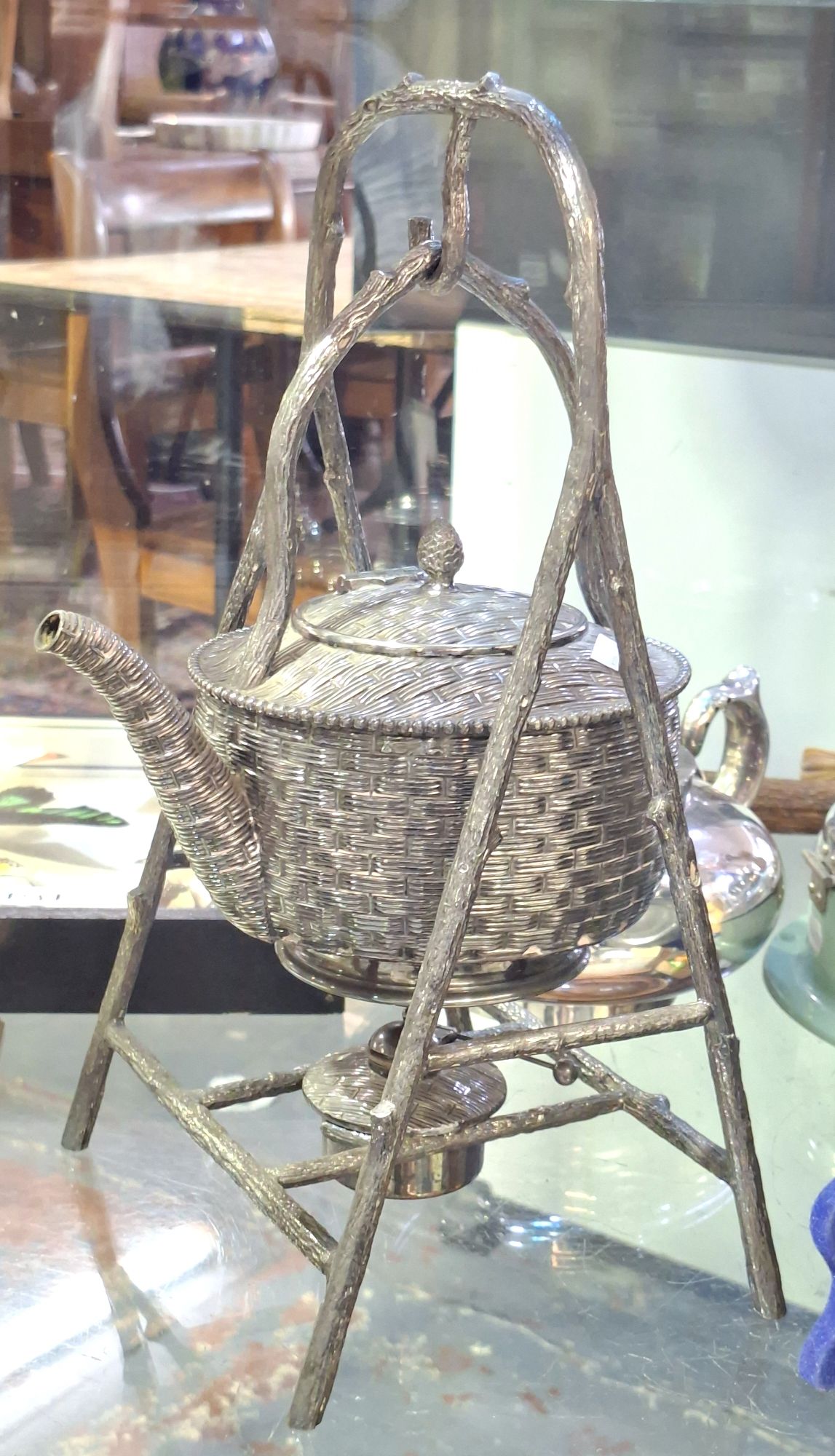 1353 · VICTORIAN BRITTANIA SILVER SPIRIT KETTLE