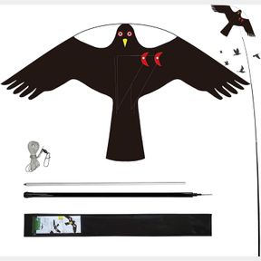 FLERIGH BIRD HAWK FLYING KITE WITH POLE CROPS FARM PROTECTOR BIRD SCARER FLYING KITE WITH 4M TELESCOPIC POLE PROFESSIONAL FOR FARM