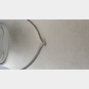 18CT WHITE GOLD NECKLACE WITH .500CT CENTRE DIAMOND COLOUR J CLARITY VS + 3.535CT DIAMONDS COLOUR IJ VS/SI - 51624/89