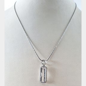 9CTWHITE GOLD NECKLACE WITH 0.180CT DIAMONDS & 3.99CT TOPAZ - 51929/3474