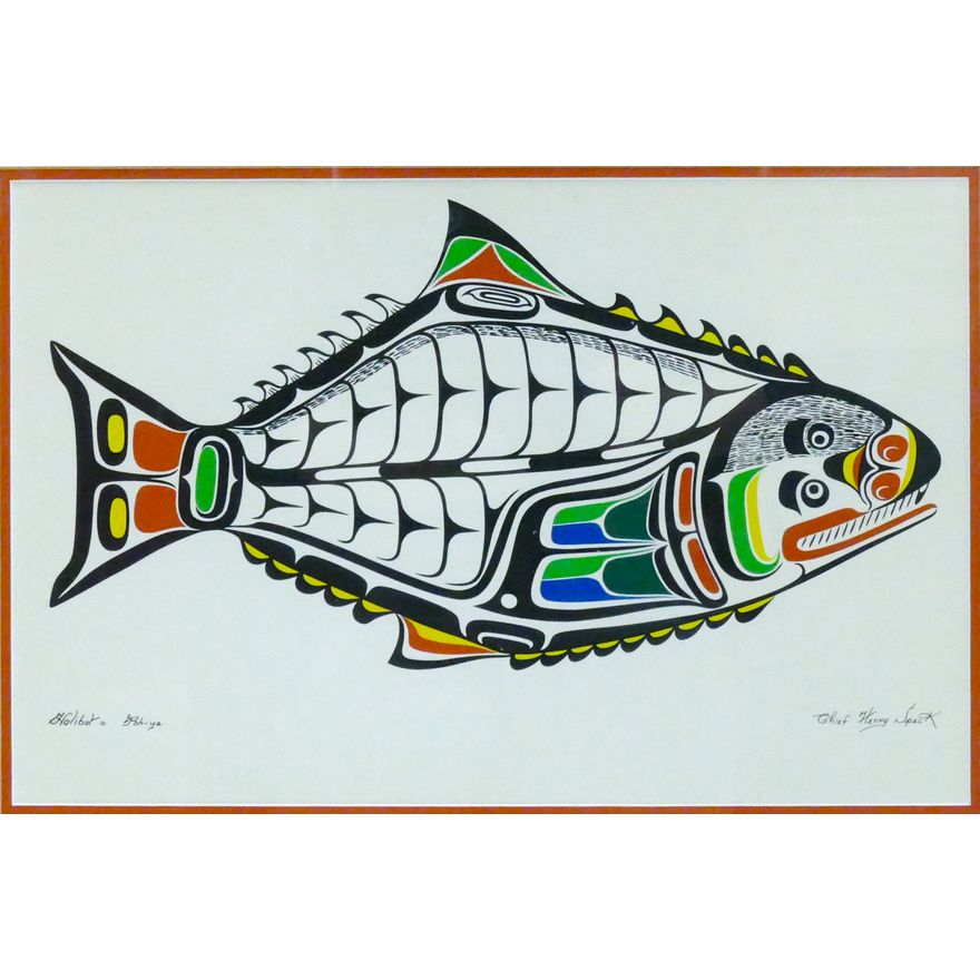 Chief Henry Speck ''Halibut'' Serigraph Framed 21''x27''