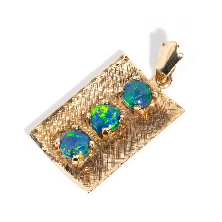 Vintage Opal Triplet 9 Carat Gold Pendant